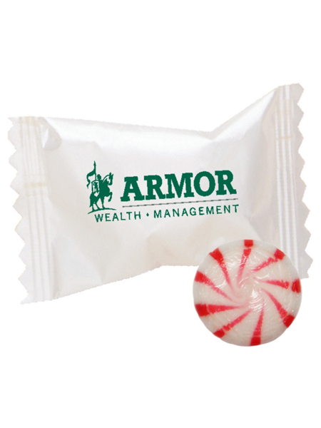 Hard Peppermint Ball Candy - Custom Imprint