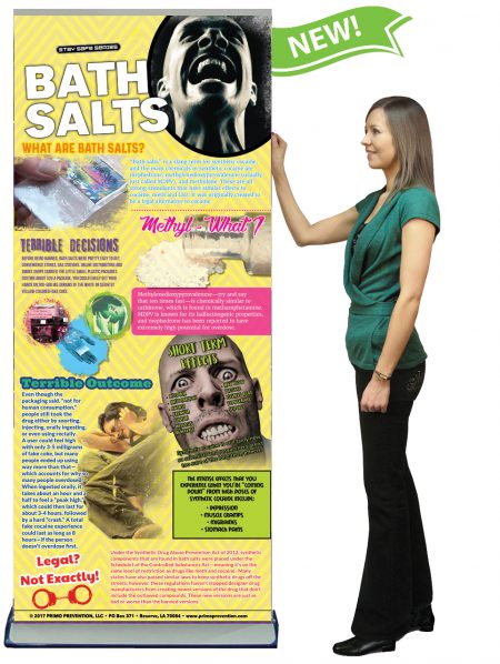 Bath Salts Prevention Retractable Banner w/Stand