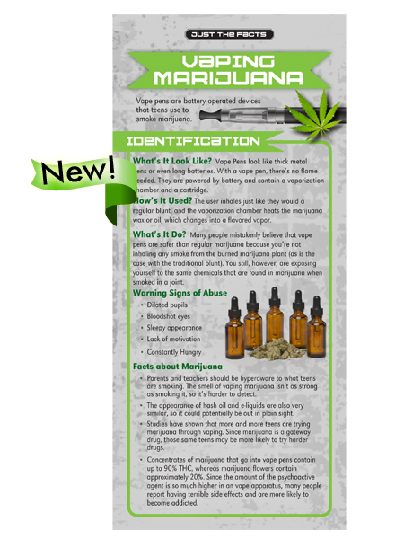 Just the Facts Rack Card: Vaping Marijuana