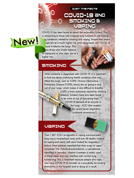 Just the Facts Rack Card: COVID-19 and Smoking & Vaping