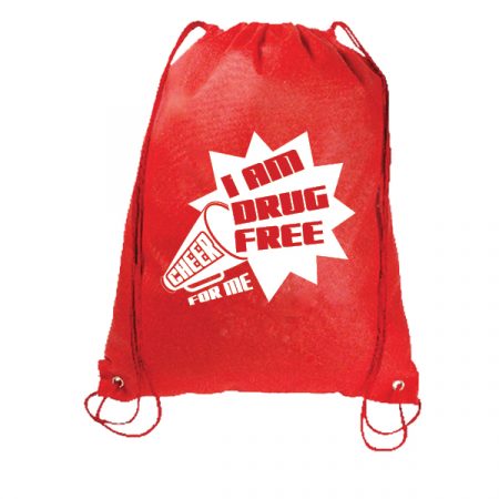 Cheer For Me, I Am Drug Free Drawstring Backpack